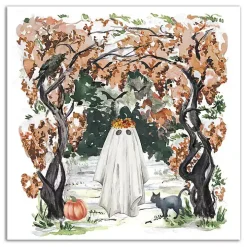 Woodland Ghost Halloween Canvas Art Print