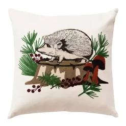 Woodland Holiday Hedgehog Pillow