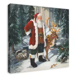 Woodland Santa Canvas Art Print