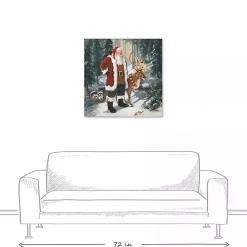 Woodland Santa Canvas Art Print