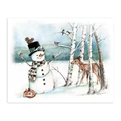 Woodland Snowman Canvas Art Print