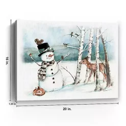 Woodland Snowman Canvas Art Print