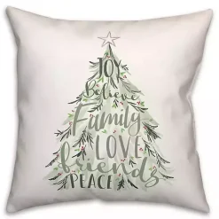 Word Tree Christmas Pillow