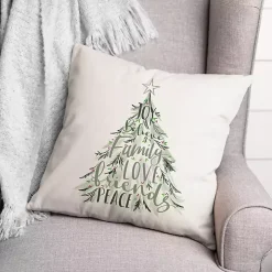 Word Tree Christmas Pillow