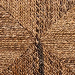 Woven Banana Fiber and Mahogany Dining Chair