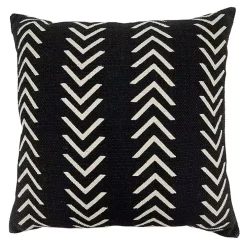 Woven Black and White Chevron Throw Pillow