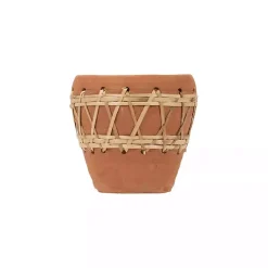 Woven Diamond Terracotta Planter