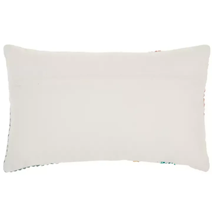 Woven Geometric Patches Lumbar Pillow