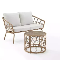 Woven Loop Rattan 2-pc. Outdoor Loveseat Set