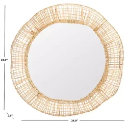 Woven Natural Cane Round Alia Wall Mirror