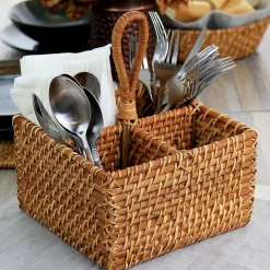 Woven Rattan Martha Stewart Flatware Caddy
