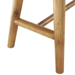 Woven Rope Narrow Wood Bench