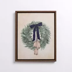 Wreath with Bells Framed Canvas Art Print