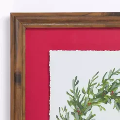 Wreath with Red Ribbon Framed Art Print