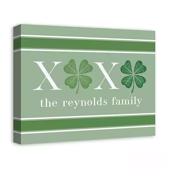 XOXO Clover Personalized Canvas Wall Plaque