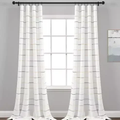 Yellow and Gray Stripe Curtain Panel Set, 84 in.