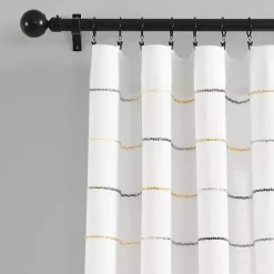 Yellow and Gray Stripe Curtain Panel Set, 84 in.