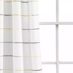 Yellow and Gray Stripe Curtain Panel Set, 84 in.