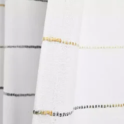 Yellow and Gray Stripe Curtain Panel Set, 84 in.