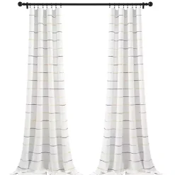 Yellow and Gray Stripe Curtain Panel Set, 84 in.