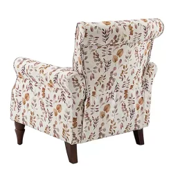 Yellow and Orange Leaf Upholstered Accent Chair