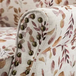 Yellow and Orange Leaf Upholstered Accent Chair