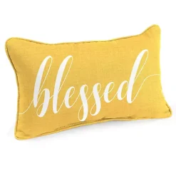 Yellow Blessed Outdoor Lumbar Pillow