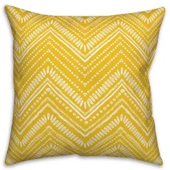 Yellow Chevron Dot Outdoor Pillow