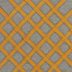 Yellow Crosshatch Stitch Cotton Throw Pillow