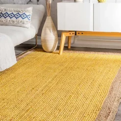 Yellow Eugene Woven Area Rug, 5x8