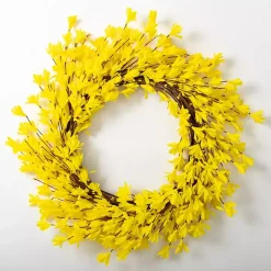 Yellow Forsythia Flowers Wreath