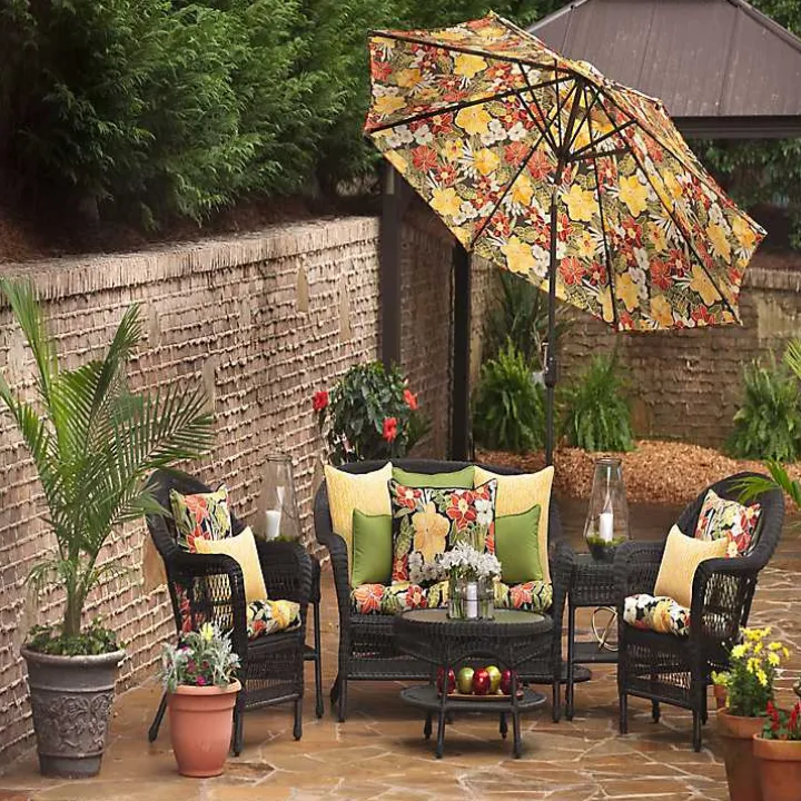 Yellow Herringbone Outdoor Long Pillows, Set of 2