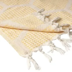 Yellow Honeycomb Cotton Throw