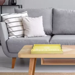 Yellow Hoppy Easter Wood Tray