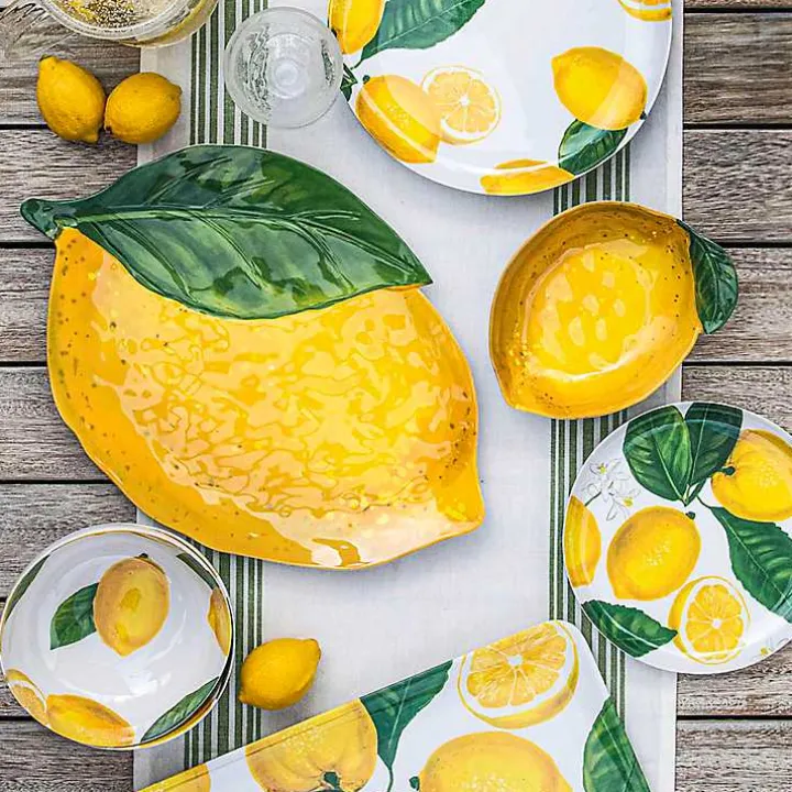 Yellow Lemon Melamine Serving Platter