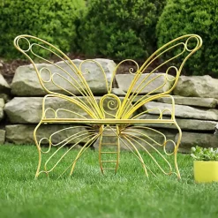 Yellow Metal Butterfly Garden Chair