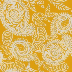Yellow Paisley Outdoor Settee Cushion