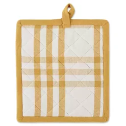 Yellow Plaid Eat Drink Enjoy 4-pc. Dish Towel Set
