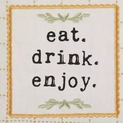 Yellow Plaid Eat Drink Enjoy 4-pc. Dish Towel Set