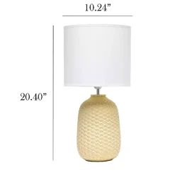 Yellow Purled Ceramic Table Lamp