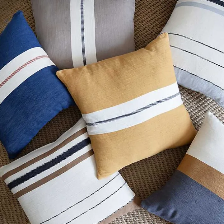 Yellow Single Stripe Pillow