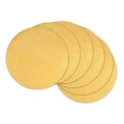 Yellow Solid Round Placemats, Set of 6