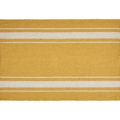 Yellow Striped Fringe Placemats, Set of 4