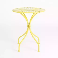 Yellow Sunburst Metal 3-pc. Outdoor Bistro Set