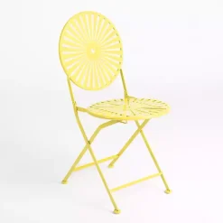 Yellow Sunburst Metal 3-pc. Outdoor Bistro Set