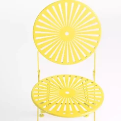 Yellow Sunburst Metal 3-pc. Outdoor Bistro Set