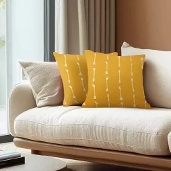 Yellow Woven Lines Pillow