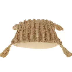 Yellow Woven Stripes Lumbar Pillow