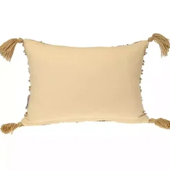 Yellow Woven Stripes Lumbar Pillow