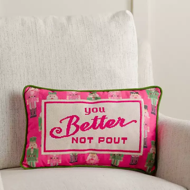 You Better Not Pout Needlepoint Pillow